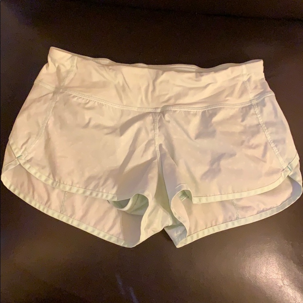 Lululemon Speed shorts mint green white polka dots